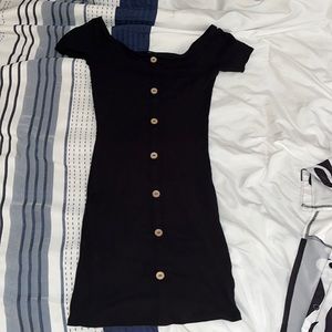 Black fitted dress, 95% cotton, 5% spandex, lightly worn.